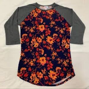 LuLaRoe Floral Randy Baseball Tee Rare Size 3XL